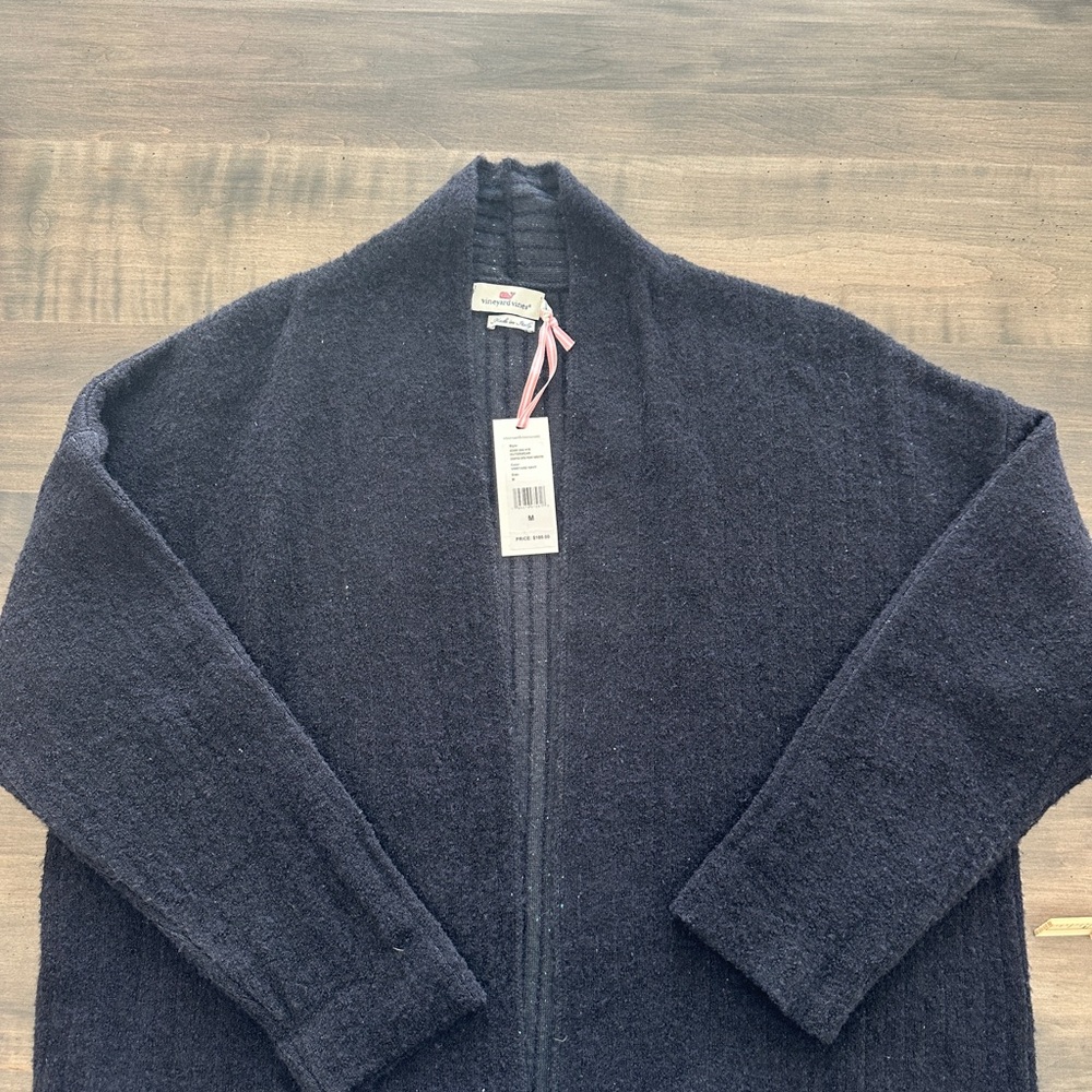 Vineyard Vines Women's Navy Blue Cropped Open Front Sweater NWT